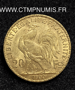 ,MONNAIE,20,FRANCS,OR,COQ,1900,