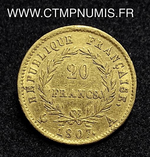 ,20,FRANCS,NAPOLEON,TETE,NUE,1807,A,PARIS,