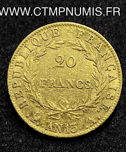 ,20,FRANCS,OR,NAPOLEON,TETE,NUE,AN,13,PARIS,