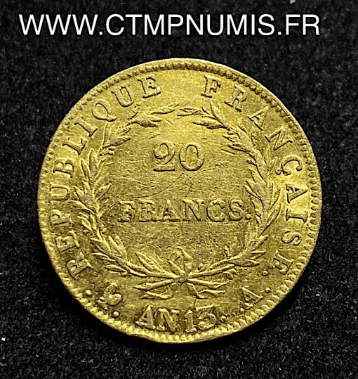 ,20,FRANCS,OR,NAPOLEON,TETE,NUE,AN,13,PARIS,