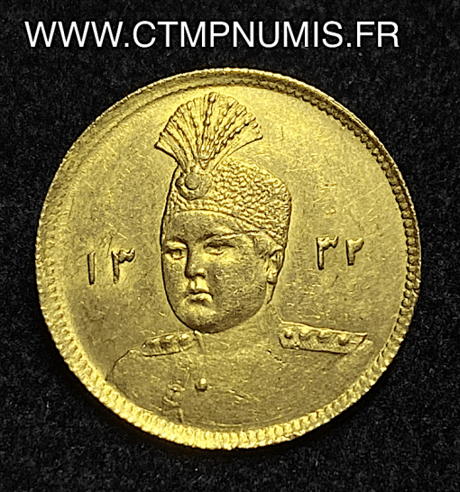 ,MONNAIE,PERSE,2,TOMAN,OR,1332,1913,TEHERAN,