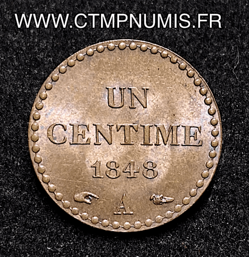 ,II°,REPUBLIQUE,UN,CENTIME,DUPRE,1848,A,PARIS,