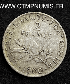 ,MONNAIE,2,FRANCS,ARGENT,SEMEUSE,1900,