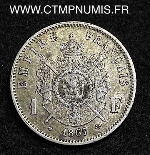 ,EMPIRE,1,FRANC,ARGENT,NAPOLEON,III,1867,PARIS,