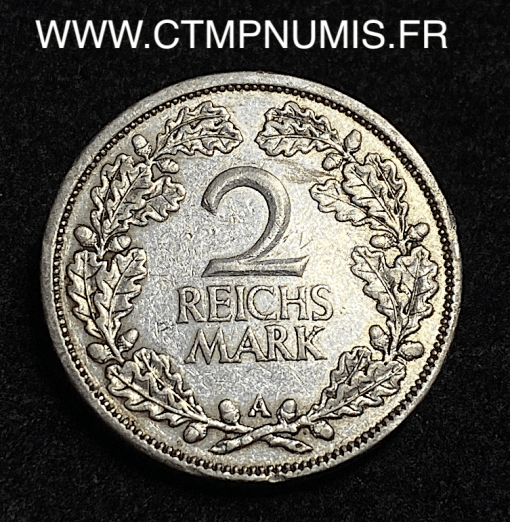 ,ALLEMAGNE,2,REICHMARK,ARGENT,1926,A,