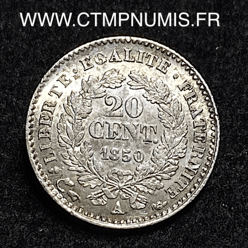 ,20,CENTIMES,CERES,II°,REPUBLIQUE,1850,A,PARIS,