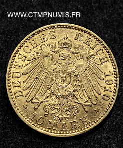 ,ALLEMAGNE,PRUSSE,10,MAR,OR,GUILLAUME,II,1910,