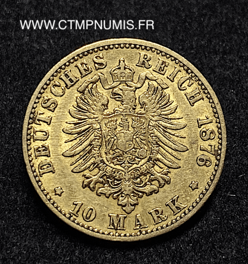 ,MONNAIE,ALLEMAGNE,BADEN,10,MARK,OR,FREDERICK,1876,
