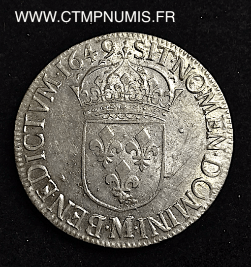 ,ROYALE,LOUIS,XIV,ECU,ARGENT,1649,M,TOULOUSE,