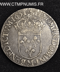 ,ROYALE,LOUIS,XIV,ECU,ARGENT,1651,M,TOULOUSE,