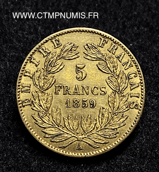 ,EMPIRE,5,FRANCS,OR,NAPOLEON,III,1859,PARIS,