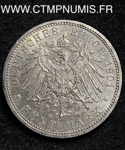 ,ALLEMAGNE,PRUSSE,5,MARK,ARGENT,1901,