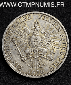 ,ALLEMAGNE,PRUSSE,VEREINSTALER,ARGENT,1870,