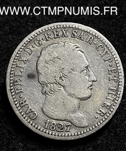 ,ITALIE,SARDAIGNE,1,LIRE,ARGENT,1827,GENES,