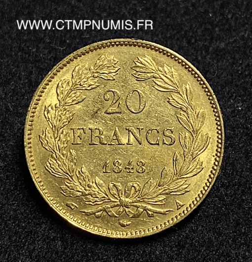 ,ROYALE,20,FRANCS,OR,LOUIS,PHILIPPE,1848,PARIS,
