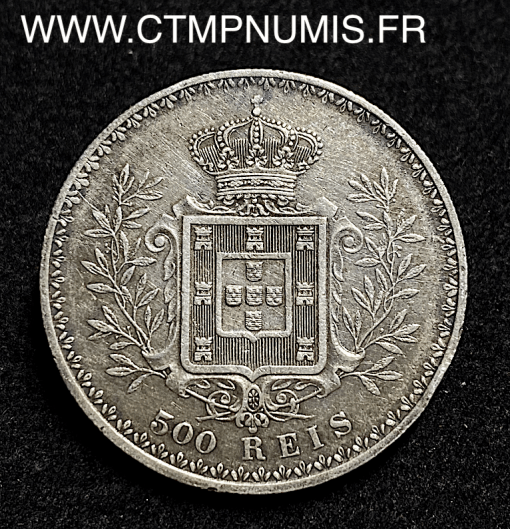 ,PORTUGAL,500,REIS,ARGENT,CARLOS,I°,1896,