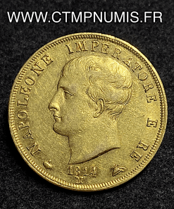 ,ITALIE,40,LIRE,OR,NAPOLEON,ROI,1814,M,MILAN,