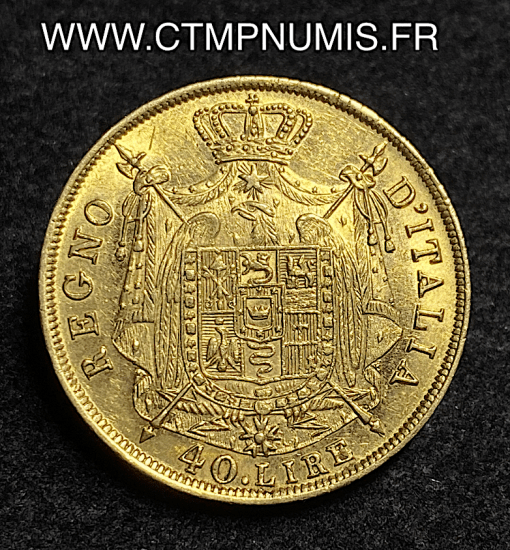 ,ITALIE,40,LIRE,OR,NAPOLEON,ROI,1814,M,MILAN,