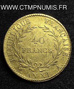 ,40,FRANCS,OR,BONAPARTE,CONSUL,AN,XI,A,PARIS,