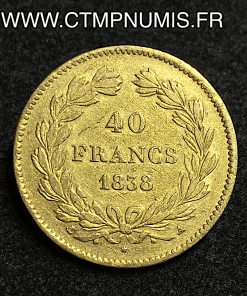,MONNAIE,ROYALE,LOUIS,PHILIPPE,40,FRANCS,OR,1838,A,PARIS,