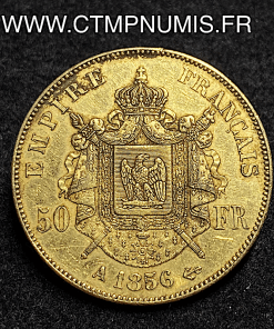 ,EMPIRE,50,FRANCS,OR,NAPOLEON,III,1856,PARIS,