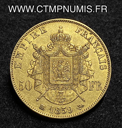 ,50,FRANCS,OR,NAPOLEON,III,1858,STRASBOURG,