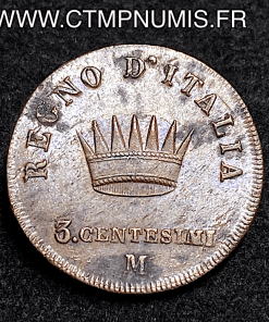 ,ITALIE,3,CENTESIMI,NAPOLEON,I°,1808,M,MILAN,