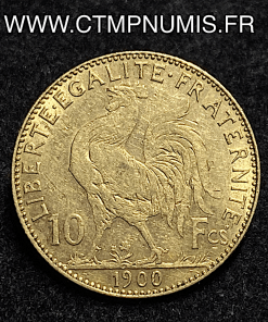 ,MONNAIE,10,FRANCS,OR,COQ,1900,