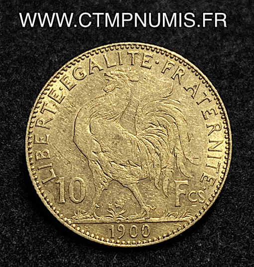 ,MONNAIE,10,FRANCS,OR,COQ,1900,