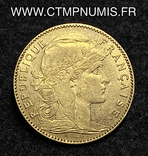 ,MONNAIE,10,FRANCS,OR,COQ,1900,