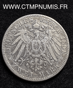 ,HESSE,DARMSTADT,2,MARK,ARGENT,1891,