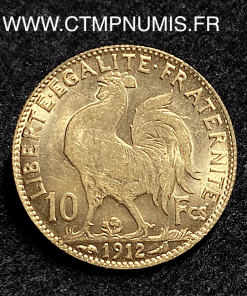 ,MONNAIE,REPUBLIQUE,10,FRANCS,OR,COQ,1912,