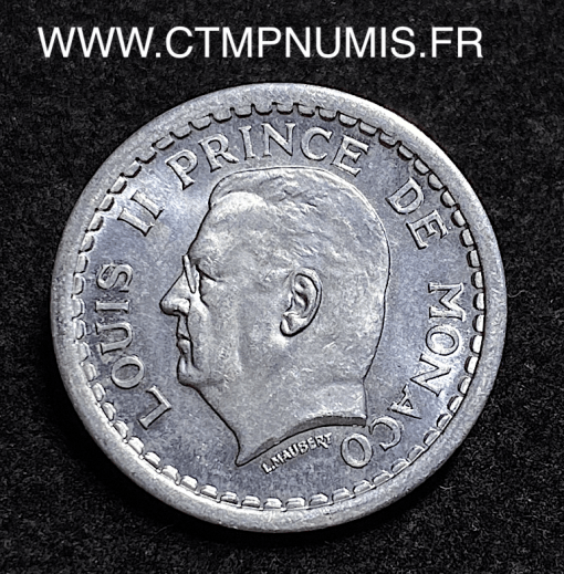 ,MONNAIE,MONACO,1,FRANC,ALUMINIUM,LOUIS,II,1943,SPL,