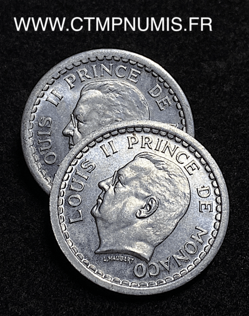 ,MONACO,1,FRANC,ALUMINIUM,LOUIS,II,1943,SPL,