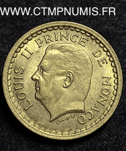 ,MONACO,1,FRANCS,BRONZE,LOUIS,II,1943,SPL,