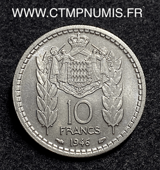 ,MONNAIE,MONACO,10,FRANCS,LOUIS,II,1946,SPL,