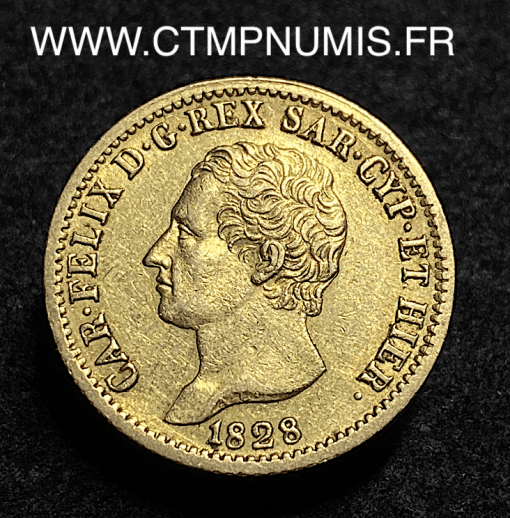 ,SARDAIGNE,20,LIRE,OR,CHARLES,FELIX,1828,TURIN,