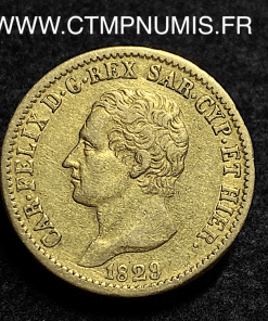 ,ITALIE,20,LIRE,OR,CHARLES,FELIX,1829,TURIN,