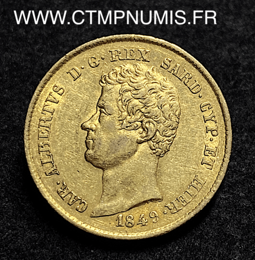 ,ITALIE,20,LIRE,OR,CHARLES,ALBERT,1849,TURIN,