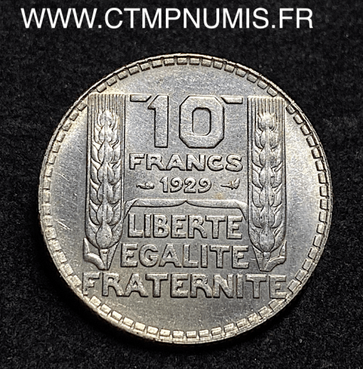 ,MONNAIE,10,FRANCS,TURIN,ARGENT,1929,SPL,