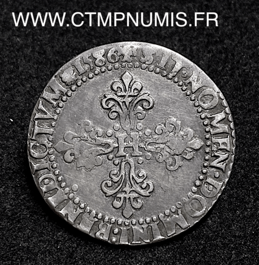 ,ROYALE,HENRI,III,1/2,FRANC,ARGENT,1586,PARIS,