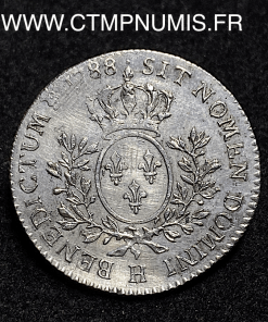 ,LOUIS,XVI,1/5,ECU,ARGENT,1788,H,LA,ROCHELLE,