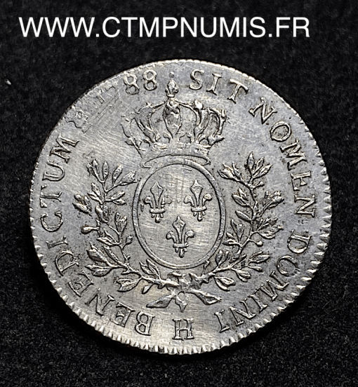 ,LOUIS,XVI,1/5,ECU,ARGENT,1788,H,LA,ROCHELLE,