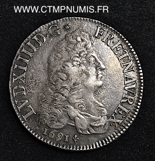 ,ROYALE,LOUIS,XIV,ECU,ARGENT,1691,M,TOULOUSE,