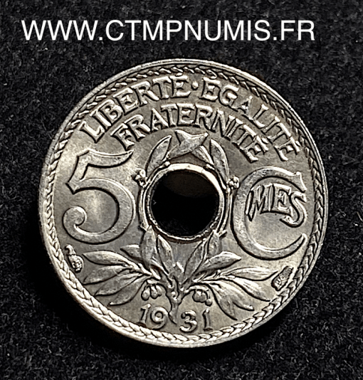 ,MONNAIE,5,CENTIMES,LINDAUER,1931,SPL,