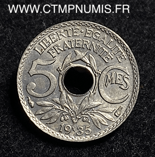 ,MONNAIE,5,CENTIMES,LINDAUER,1935,