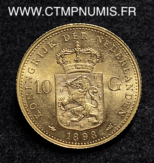 ,MONNAIE,PAYS,BAS,10,GULDEN,OR,1898,SUP,