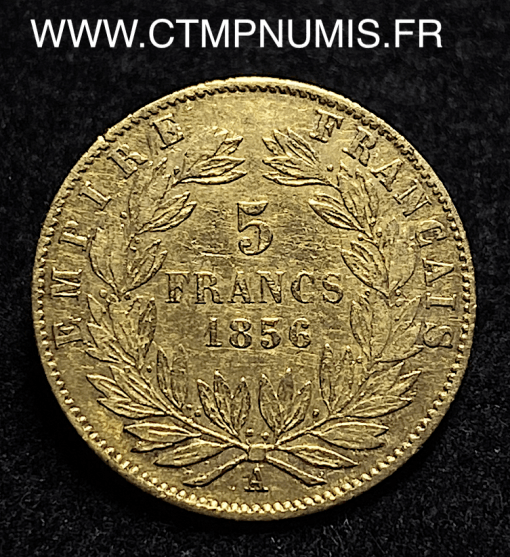 ,EMPIRE,5,FRANCS,OR,NAPOLEON,III,1856,PARIS,