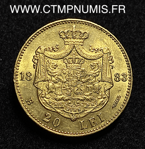 ,MONNAIE,ROUMANIE,20,LEI,OR,CAROL,I°,1883,SPL,