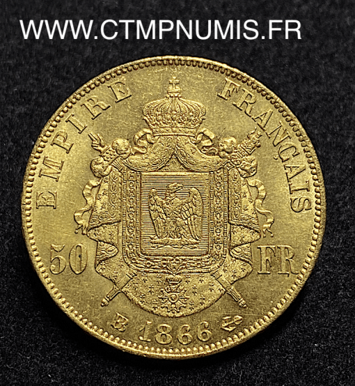 ,50,FRANCS,OR,NAPOLEON,III,1866,STRASBOURG,